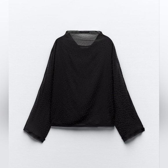 VOLUMINOUS SLEEVE RHINESTONE TOP - Picture 8 of 9